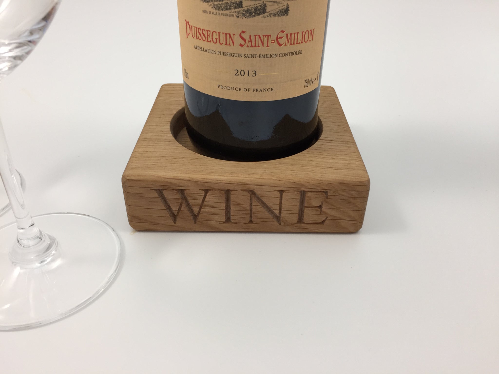 SOLID OAK WINE COASTER These Fair Hands